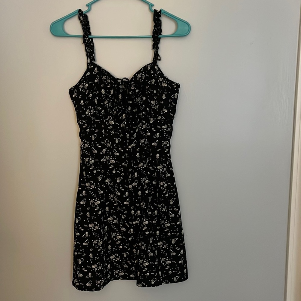 Black and white floral dress